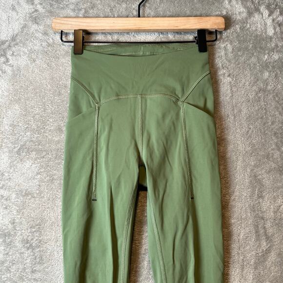Lululemon Power Thru High-Rise Tight 25" Green Twill‎ Size 2 - Picture 4 of 6
